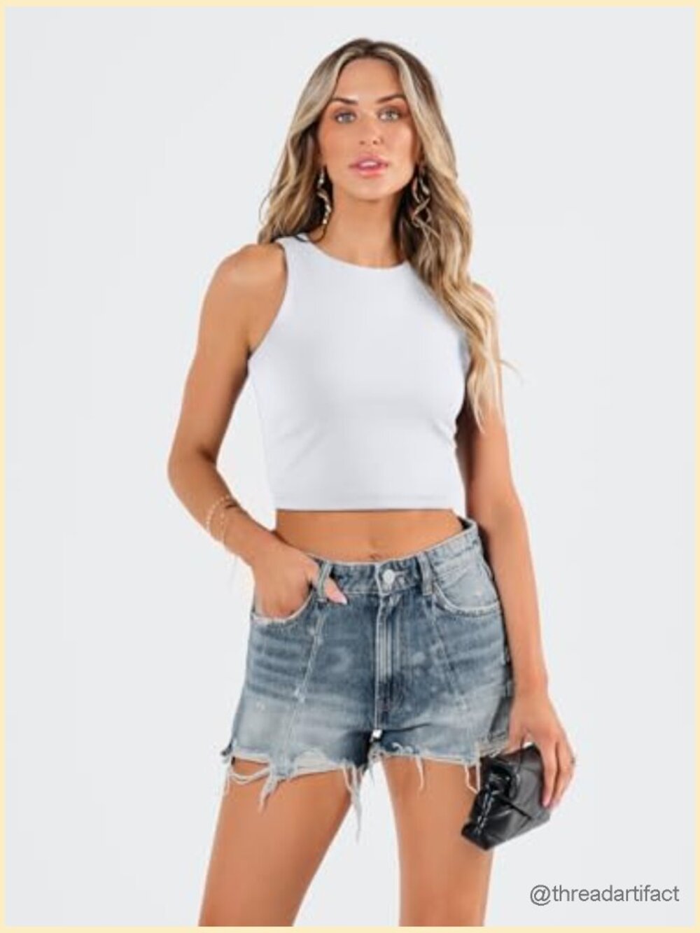 Sleeveless Double Lined Crop Top Racerback Tank Tops Workout Summer Cute Teen - Picture 4 of 7
